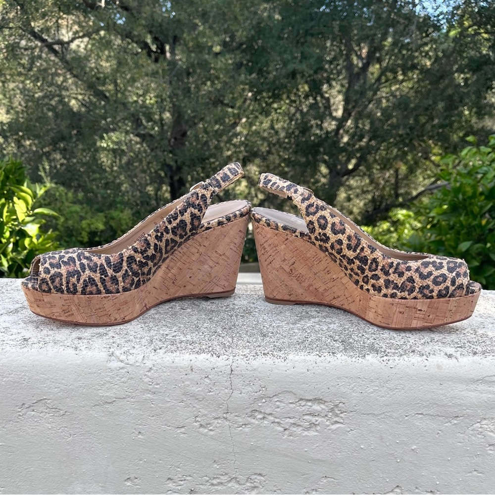 Stuart Weitzman "Raffia" Platform Slingback Sanda… - image 2